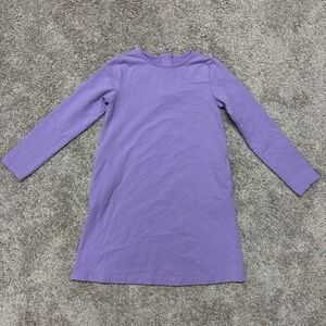 Primary Girls Size 10 Purple Long Sleeve T-Shirt Dress Cotton Shift Comfort Zip